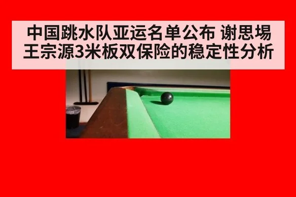 中国跳水队亚运名单公布 谢思埸王宗源3米板双保险的稳定性分析